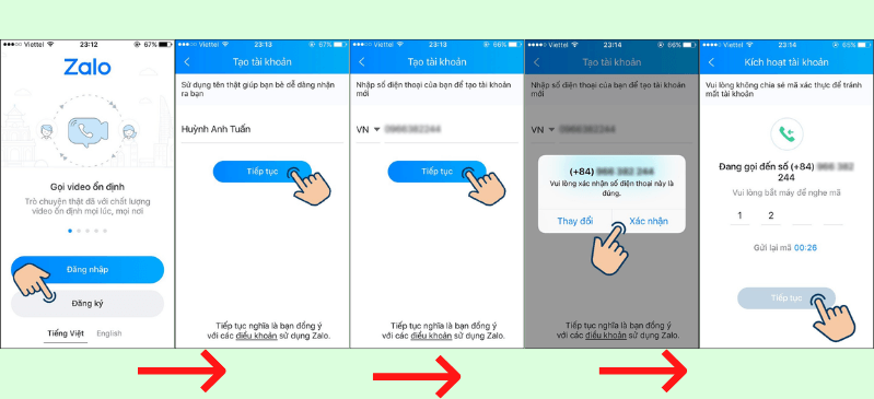 Cách tạo tài khoản Zalo bằng số điện thoại