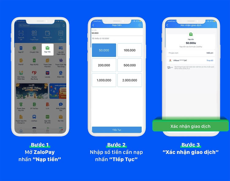 Cách nạp tiền trên ứng dụng Zalopay