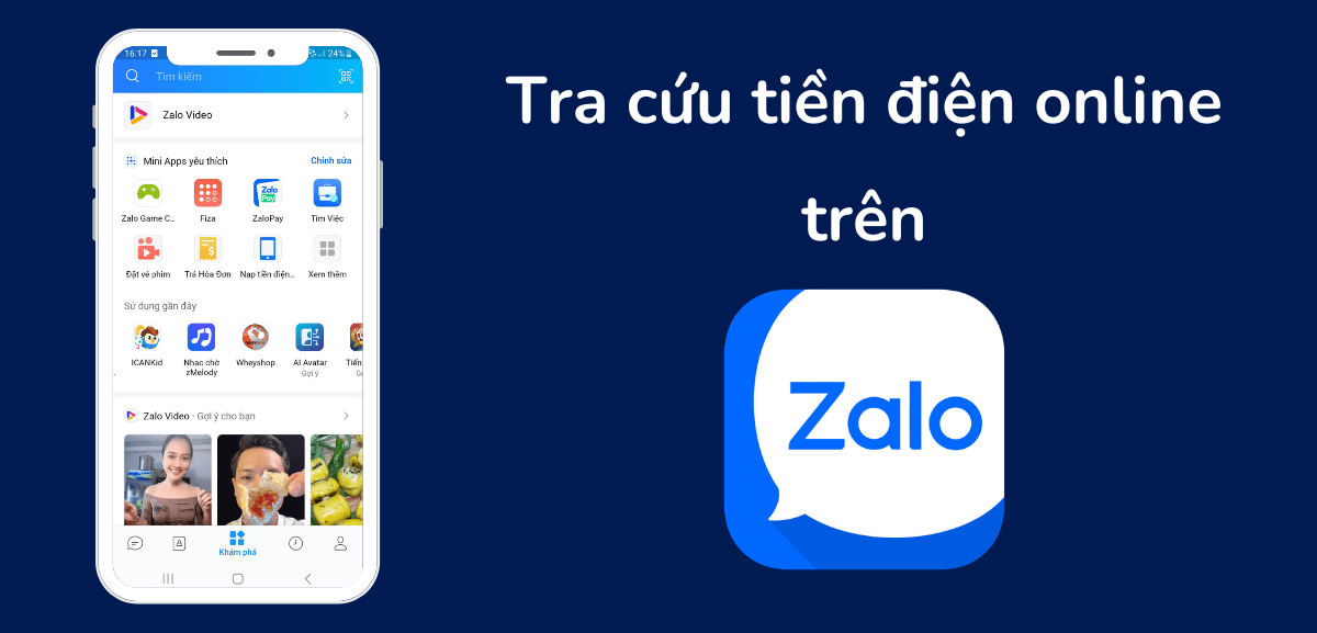 Dịch vụ tra cứu tiền điện trên Zalo