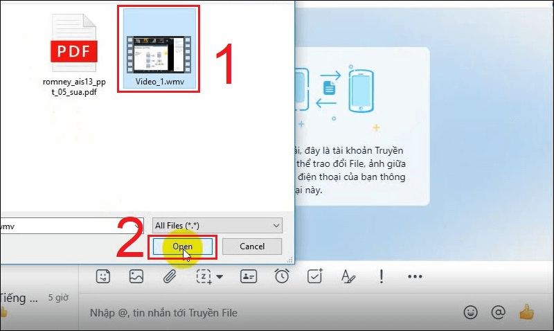 Máy tính cũng dễ dàng gửi file ghi âm lên Zalo