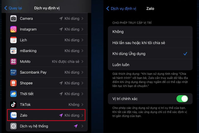 Bạn đừng quên cập nhật mở vị trí ở cài đặt trên điện thoại của mình nữa nhé